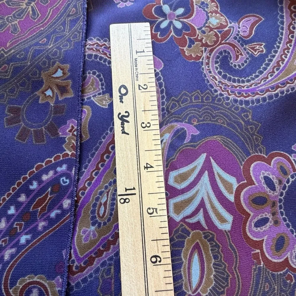Coldwater Creek‎ Reversible Purple Chiffon Paisley Skirt Flowy Women's PM Petite